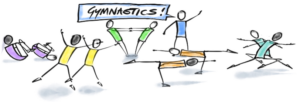 image showing cool down exercise for Gymnastics primary school lessons