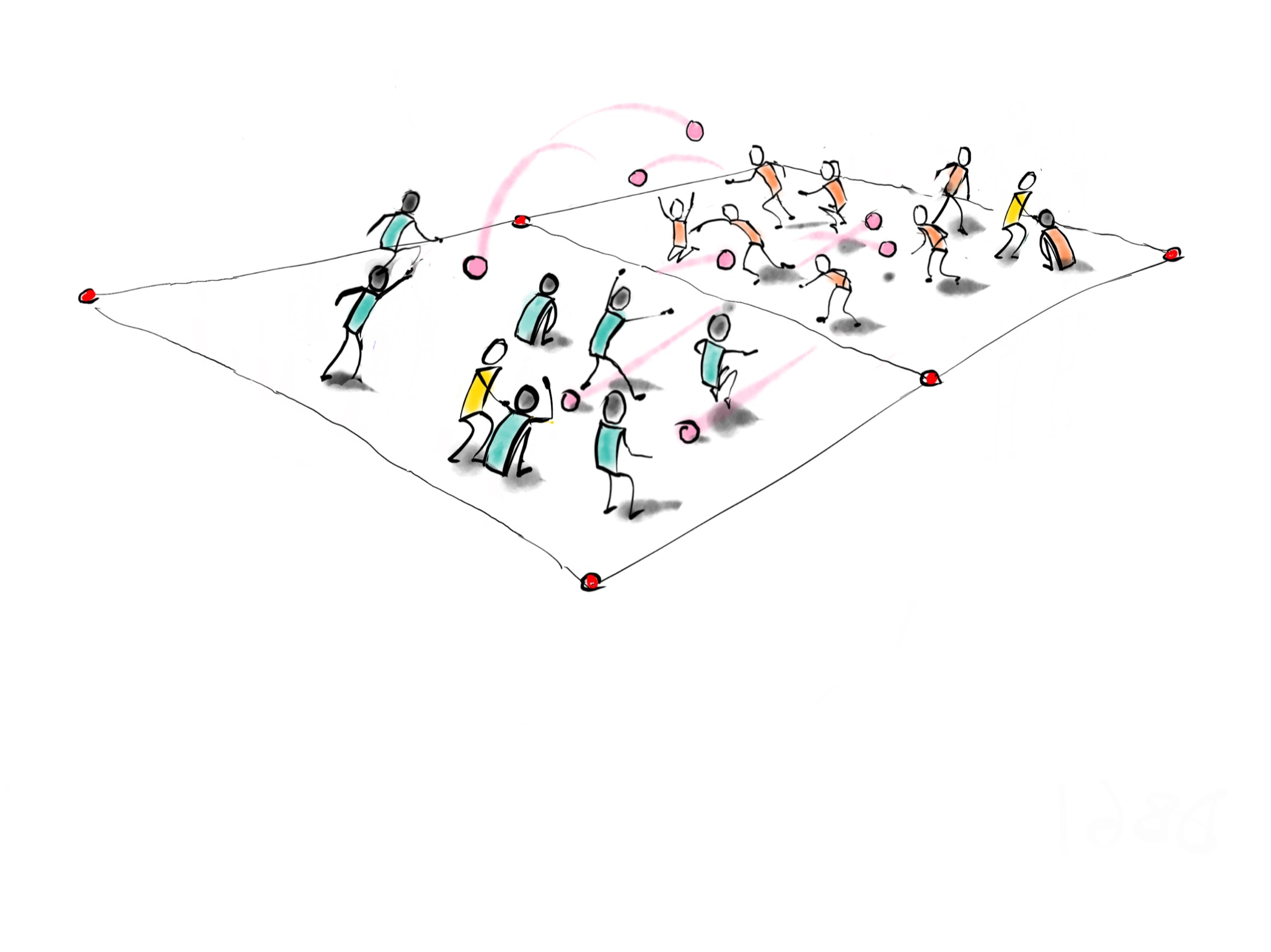 Illustration of children playing in a Dodgeball PE lessons